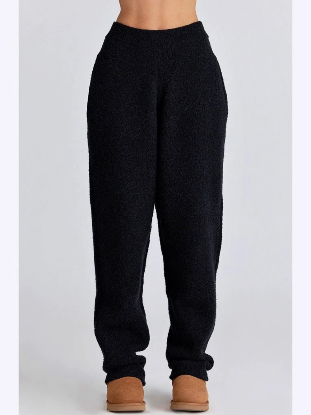 Amaryllis Boucle Black Jogger Pants | S